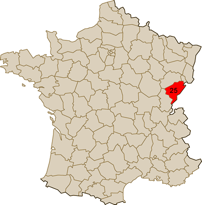 Dpartement N25
Carte Doubs 25