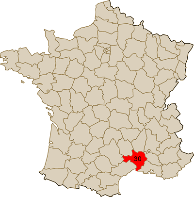 Dpartement n30  Carte Gard 30