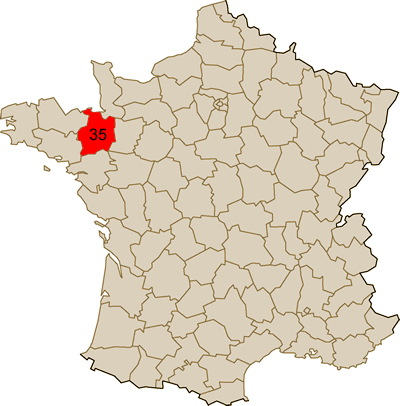 D�partement n�35 � Carte Ille et Vilaine 35