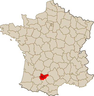 Dpartement n82  Carte Tarn-et-Garonne 82
