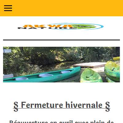 Annuaire pays-de-la-loire vers le site Akwa Nature Canoe-kayak Loire Atlantique (44) 