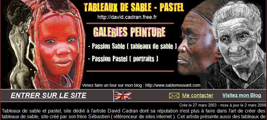 Annuaire bretagne vers le site Tableaux de Sable et Pastel, raliss entirement  la main 