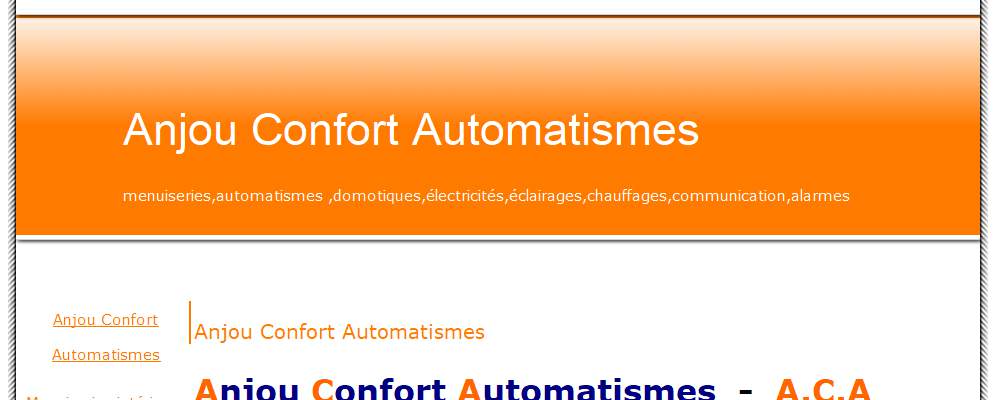 Annuaire pays-de-la-loire vers le site Anjou Confort Automatismes, menuiseries pvc, aluminium 