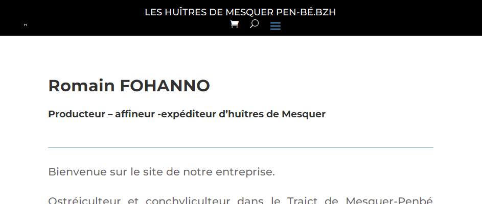 Annuaire pays-de-la-loire vers le site Romain Fohanno Ostreiculteur - Hutres de Mesquer-Penb 