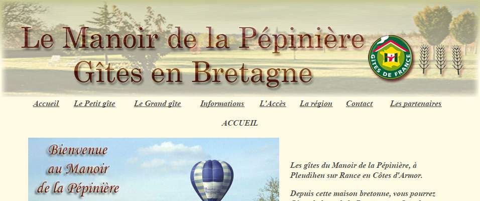 Annuaire bretagne vers le site Au manoir de la Ppinire, gtes en Bretagne 