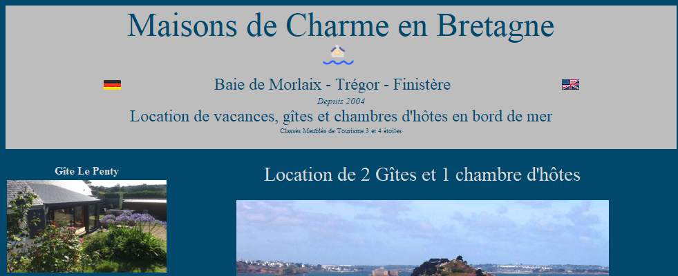 Annuaire bretagne vers le site Maisons de charme en bretagne - Locations meubles 