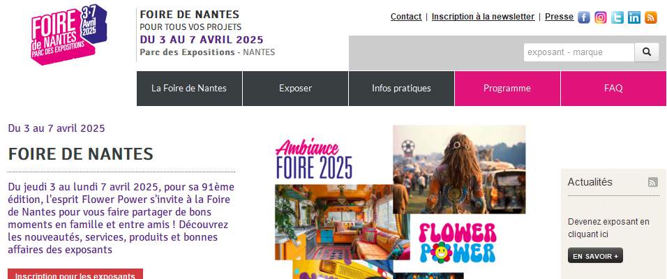 Annuaire pays-de-la-loire vers le site Foire Internationale de Nantes,  Parc des expositions 