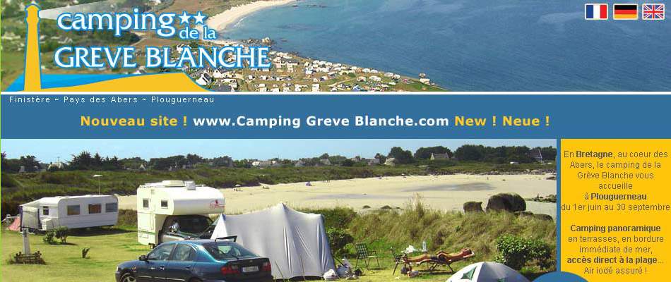 Annuaire bretagne vers le site Camping de la Gr�ve Blanche, mer, nature,soleil et vacances 