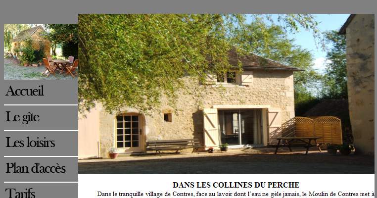 Annuaire pays-de-la-loire vers le site Le Moulin de Contres en Vairais, ancienne grange rnove 