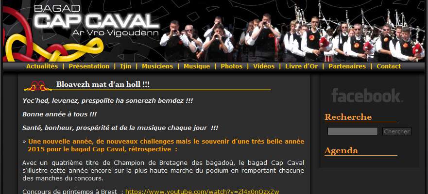 Annuaire bretagne vers le site Bagad Cap Caval, Ensemble traditionnel musique bretonne 