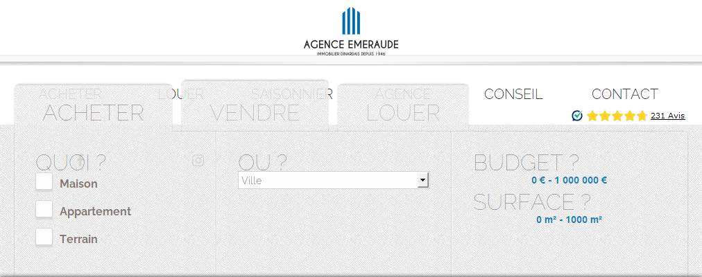 Annuaire bretagne vers le site Agence Emeraude, appartements et maisons sur Dinard 
