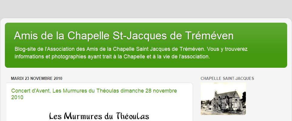 Annuaire bretagne vers le site Association des Amis de la Chapelle St-jacques de Trmven 