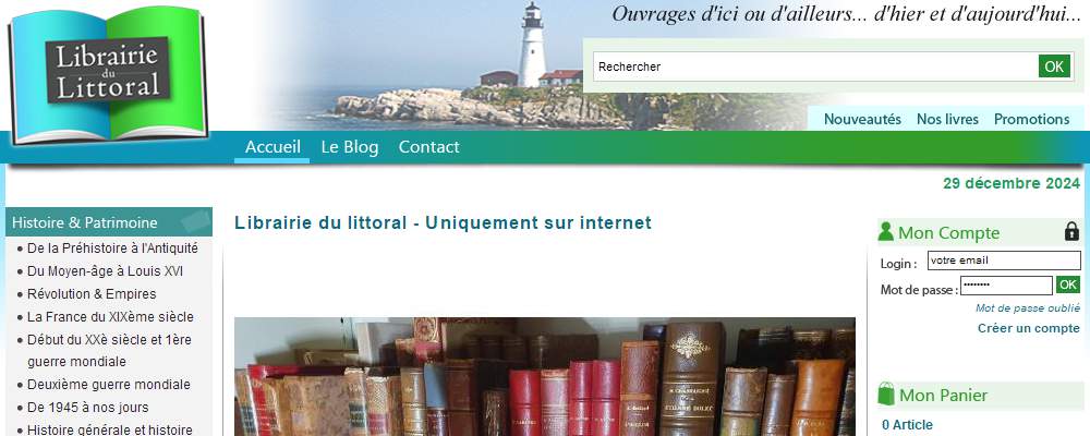 Annuaire pays-de-la-loire vers le site Librairie du Littoral - Livres Neufs, Livres Occasions 