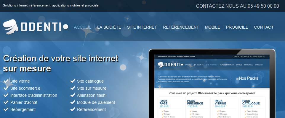 Annuaire poitou-charentes vers le site Odenti - Cr�ation Site Internet Professionnel, R�f�rencement 