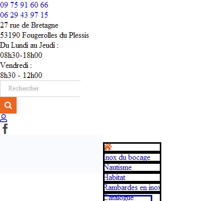 Annuaire pays-de-la-loire vers le site Inox du Bocage Pi�ces d Accastillage, Tables Chaises Portail 