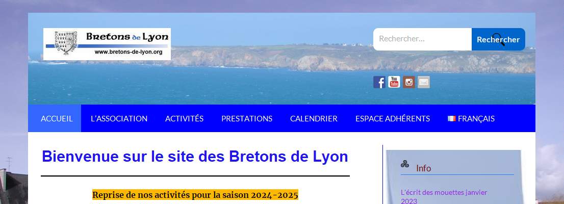 Annuaire  vers le site Les Bretons de Lyon, fait vivre la bretagne  lyon 