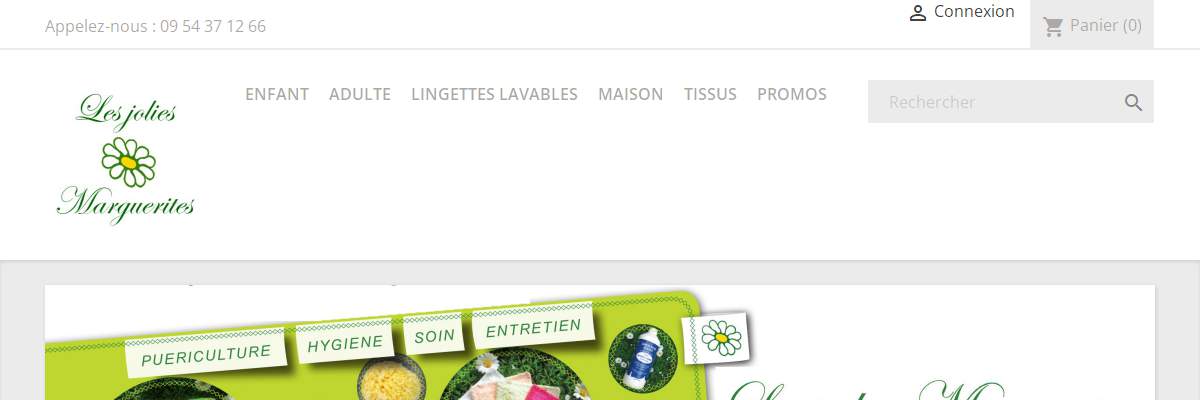 Annuaire bretagne vers le site Les Jolies Marguerites - Articles de puriculture alternativ 